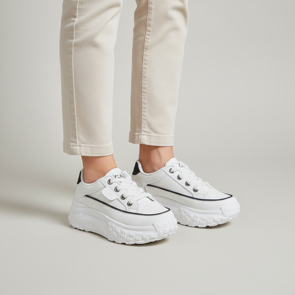 Antypoślizgowe damskie buty sportowe Betty z podeszwą poliuretanową. Komfortowe sneakersy codzienne na każdą pogodę.