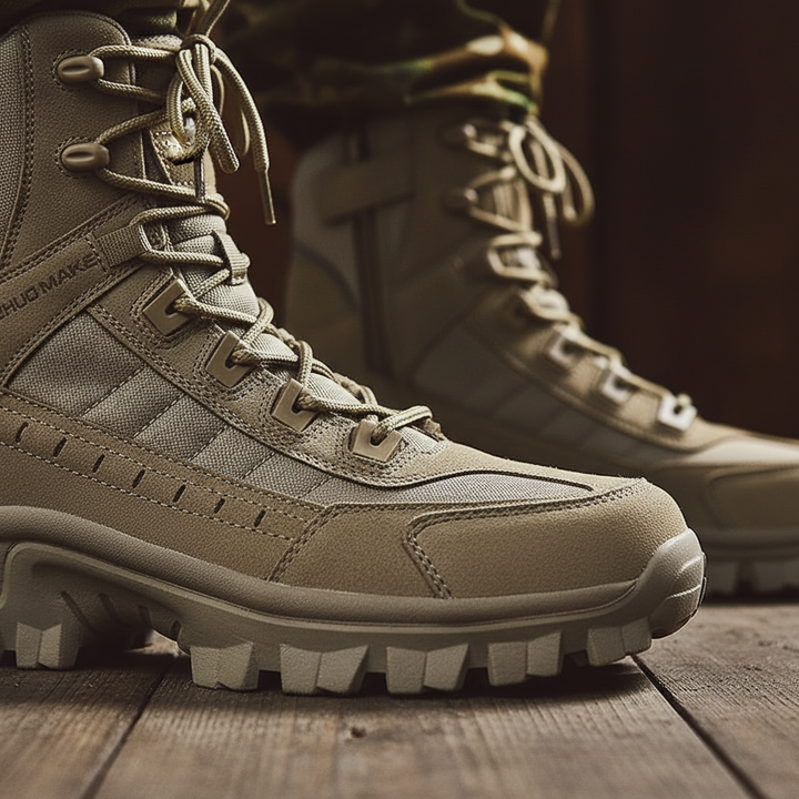 Stabilne męskie buty taktyczne Sean do aktywności outdoorowych, trekkingowych, z wytrzymałą antypoślizgową podeszwą.
