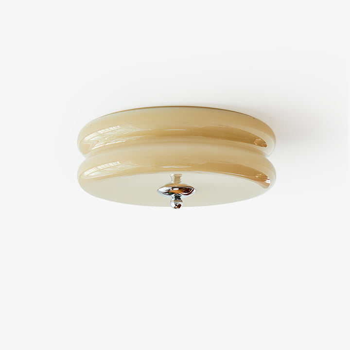 Oświetlenie Art Déco LED, plafon sufitowy vintage, beż, ciepłe światło.