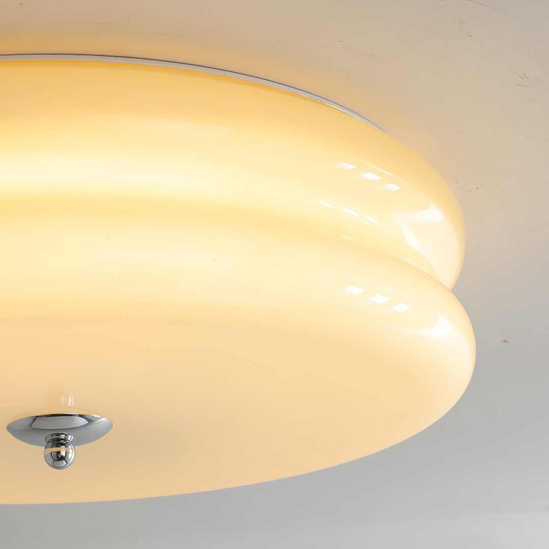 Plafon LED Art Déco, ciepłe światło, złote akcenty, vintage design.