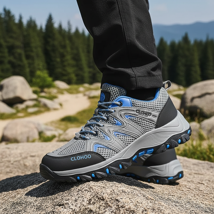 Męskie buty trekkingowe Evan, komfortowe i stabilne, idealne na wędrówki górskie i turystykę outdoorową.