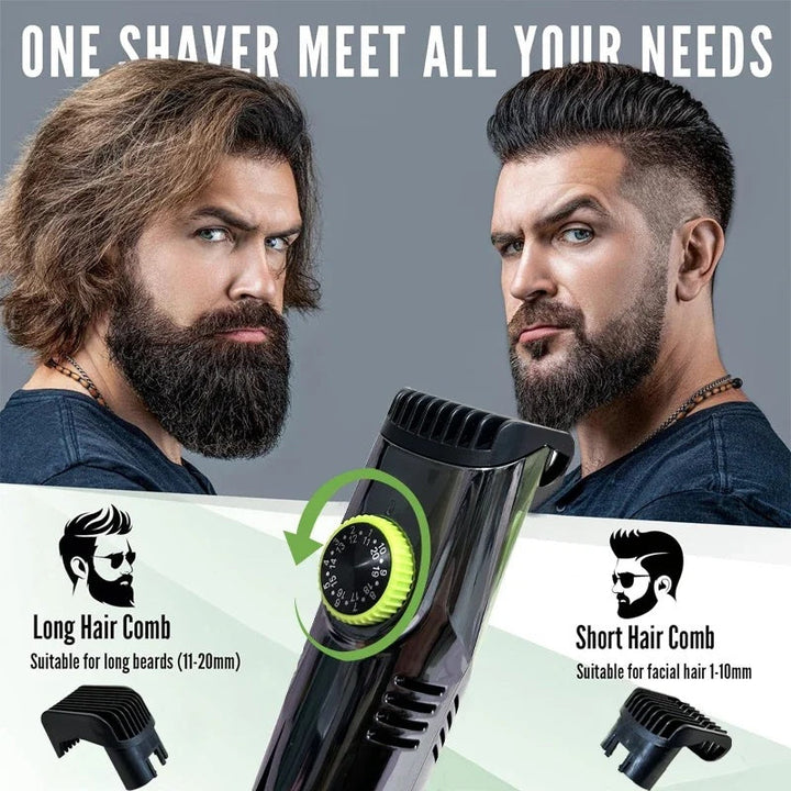 Precyzyjny trymer NeatBeard dla mężczyzn. Bezprzewodowy, zasilany USB-C, do stylizacji i golenia brody.