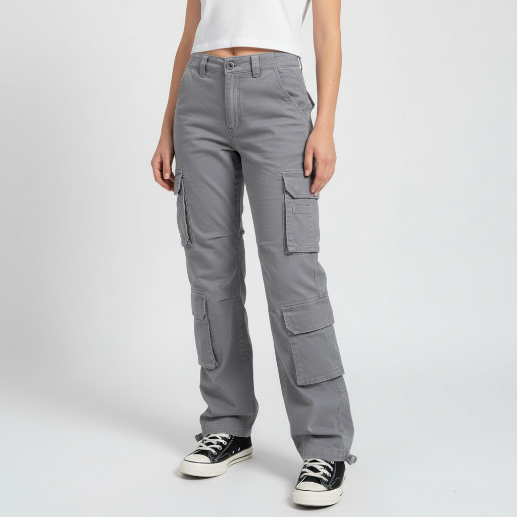Damskie spodnie cargo Mila z funkcjonalnymi kieszeniami. Praktyczne i stylowe. Must-have w modzie damskiej.