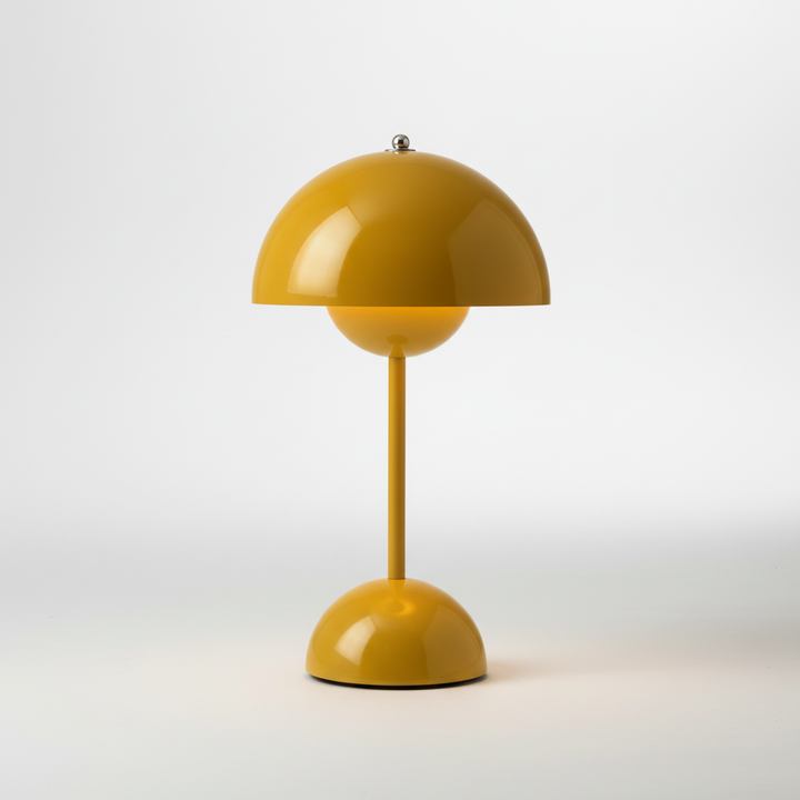 MoodSphere: nowoczesna lampka stołowa LED z minimalistycznym designem i regulacją jasności dotykiem.