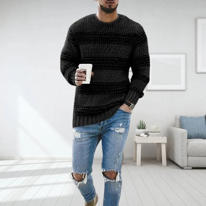 Stylowy męski sweter Carlo. Komfortowy, zimowy pulower, doskonały do codziennych i eleganckich outfitów męskich.