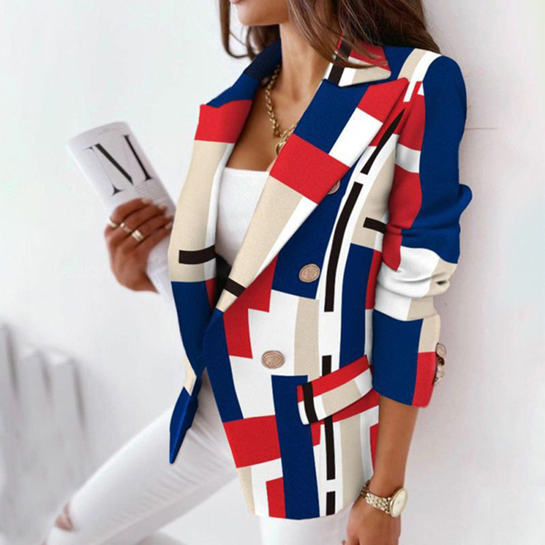Blazer damski w modną kratkę, elegancki element wiosennej garderoby, casual i biuro.