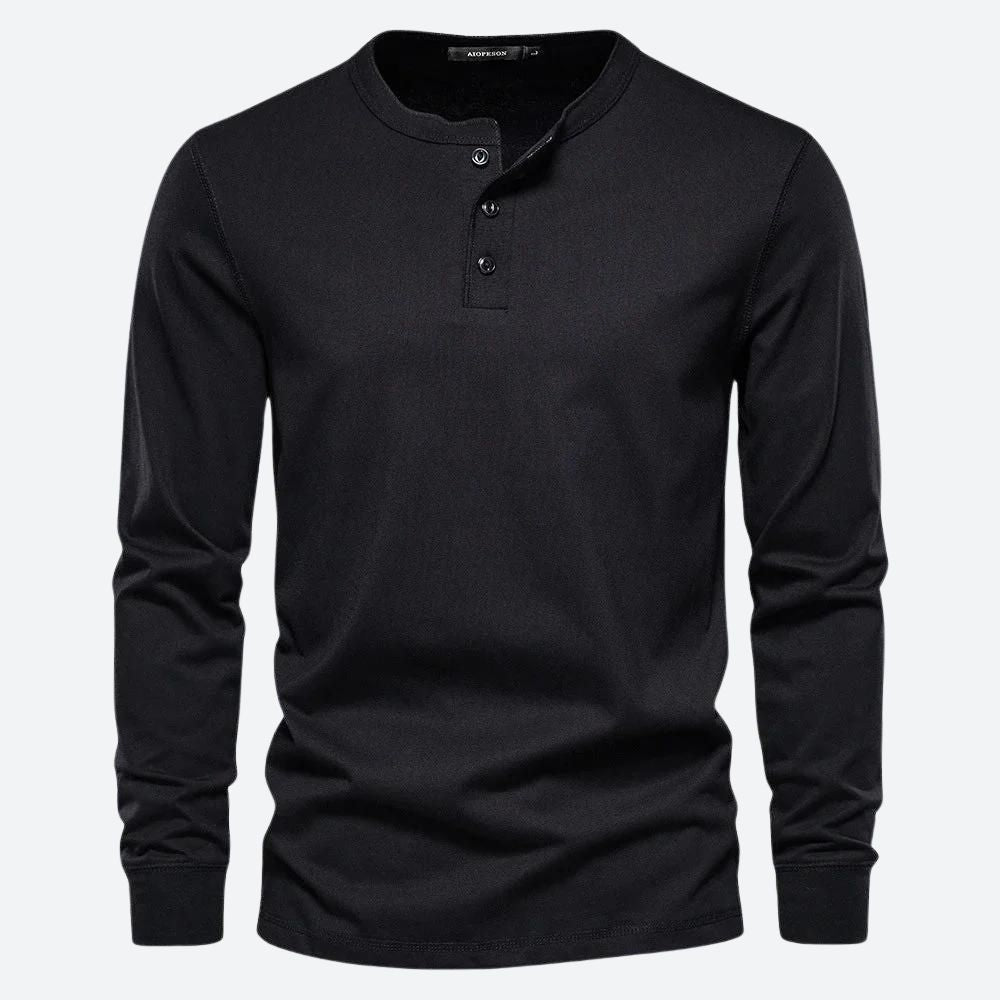 Casualowa męska koszulka Henley z długim rękawem, na lato, modna, zapewnia styl i wygodę.
