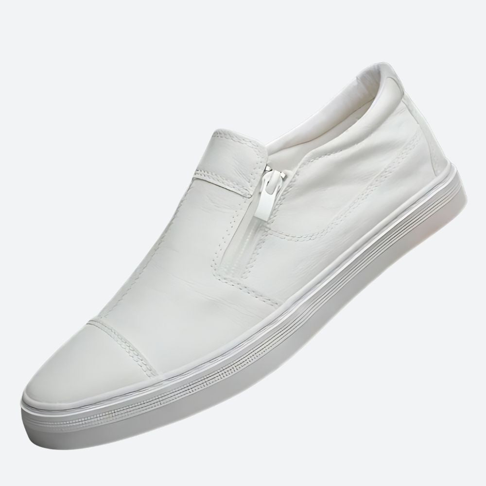 Szare męskie sneakersy slip-on. Wygodne i uniwersalne buty wsuwane, perfekcyjne na co dzień wiosną i latem.