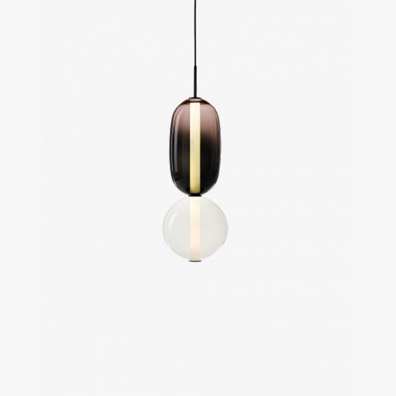 Dekoracyjna lampa szklana sufitowa, nowoczesny design z efektem cukru do stylowych wnętrz.