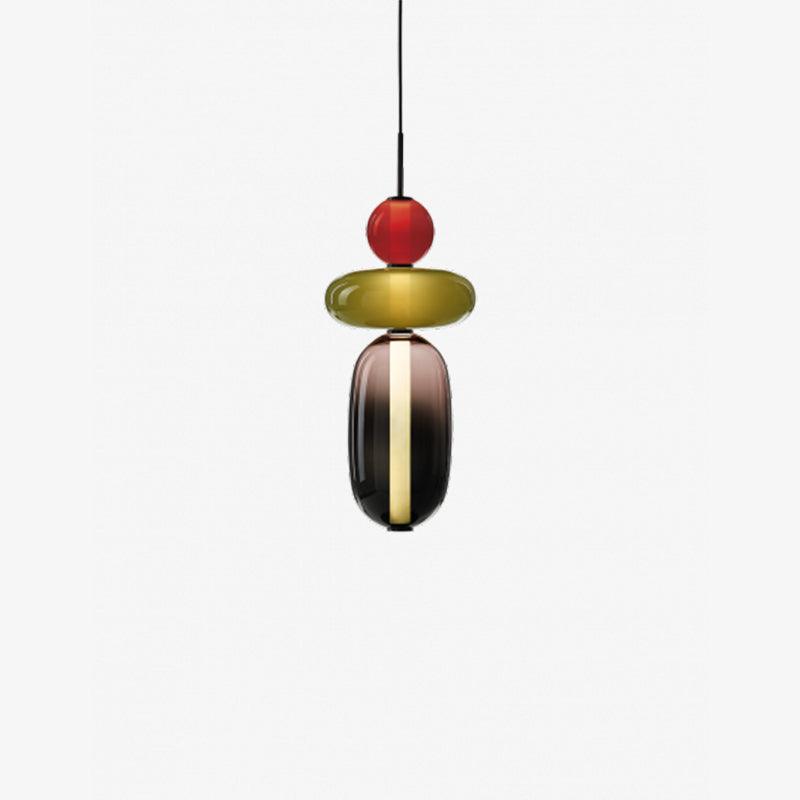 Designerska lampa sufitowa z efektem cukru, szklana, do jadalni.