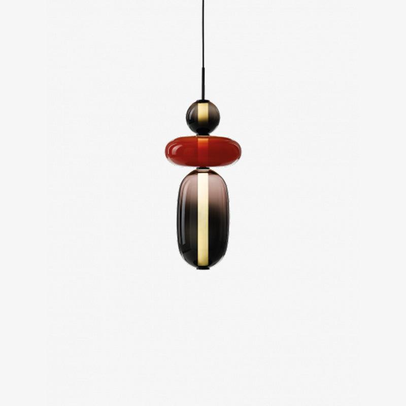 Lampa sufitowa dekoracyjna, szklana z unikalnym efektem cukru, do nowoczesnego wnętrza.