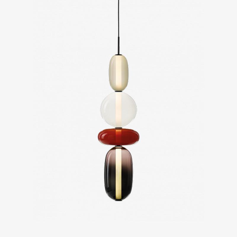Designerska lampa sufitowa szklana z efektem cukru, oświetlenie do salonu i jadalni.