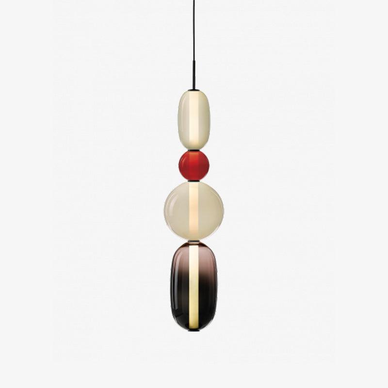Szklana lampa sufitowa z efektem cukru, designerska, do nowoczesnych wnętrz.
