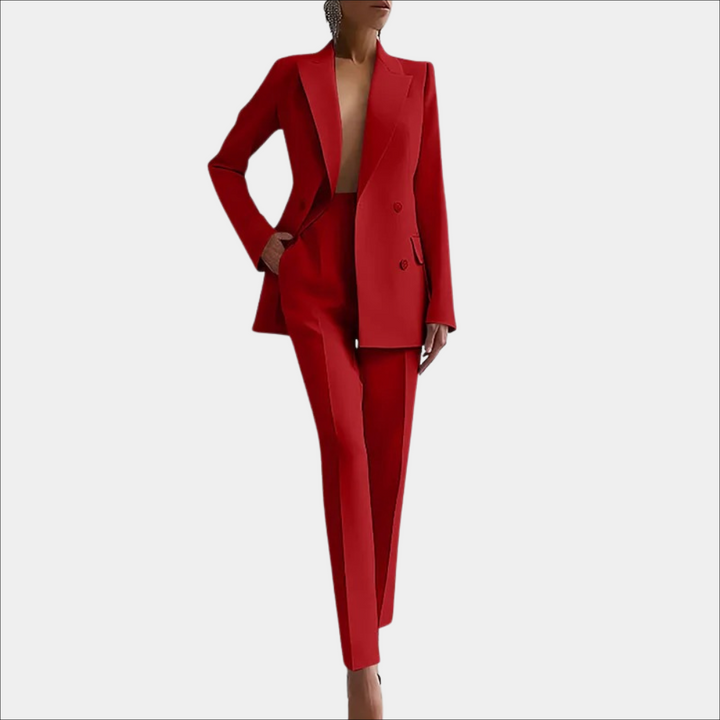 Modne spodnie damskie, część eleganckiego garnituru wiosenno-letniego. Wygodne i stylowe, idealne na lato do biura.