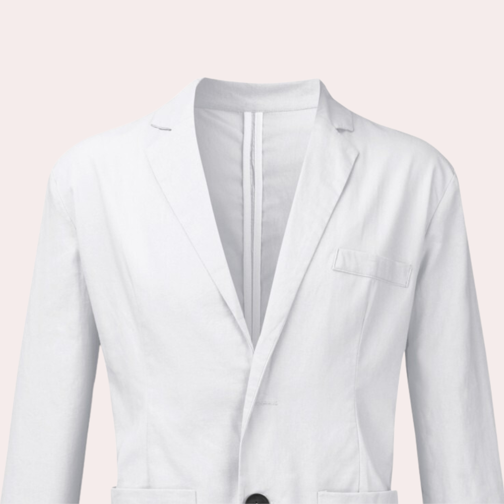 Wiosenno-letnia marynarka męska slim fit. Casualowa elegancja, przewiewna, idealna na lato i ciepłe dni.