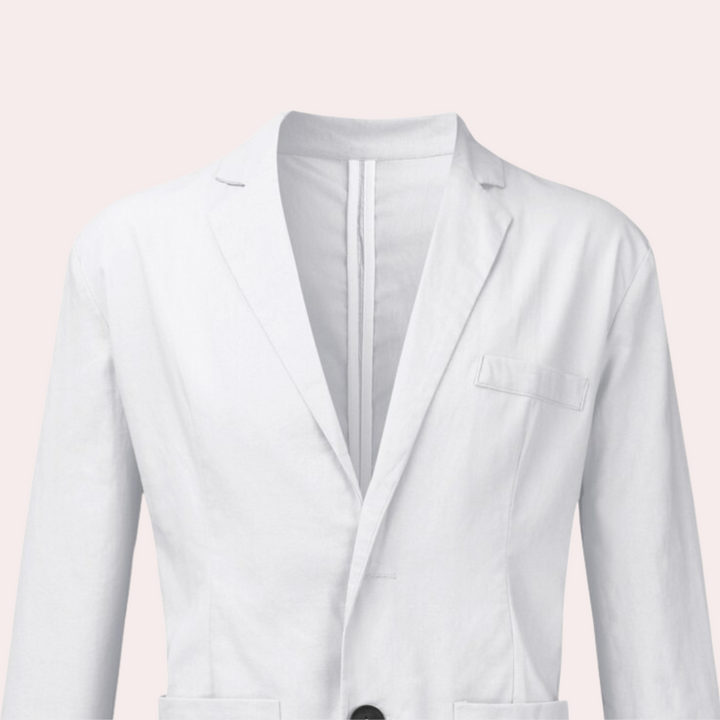 Wiosenno-letnia marynarka męska slim fit. Casualowa elegancja, przewiewna, idealna na lato i ciepłe dni.