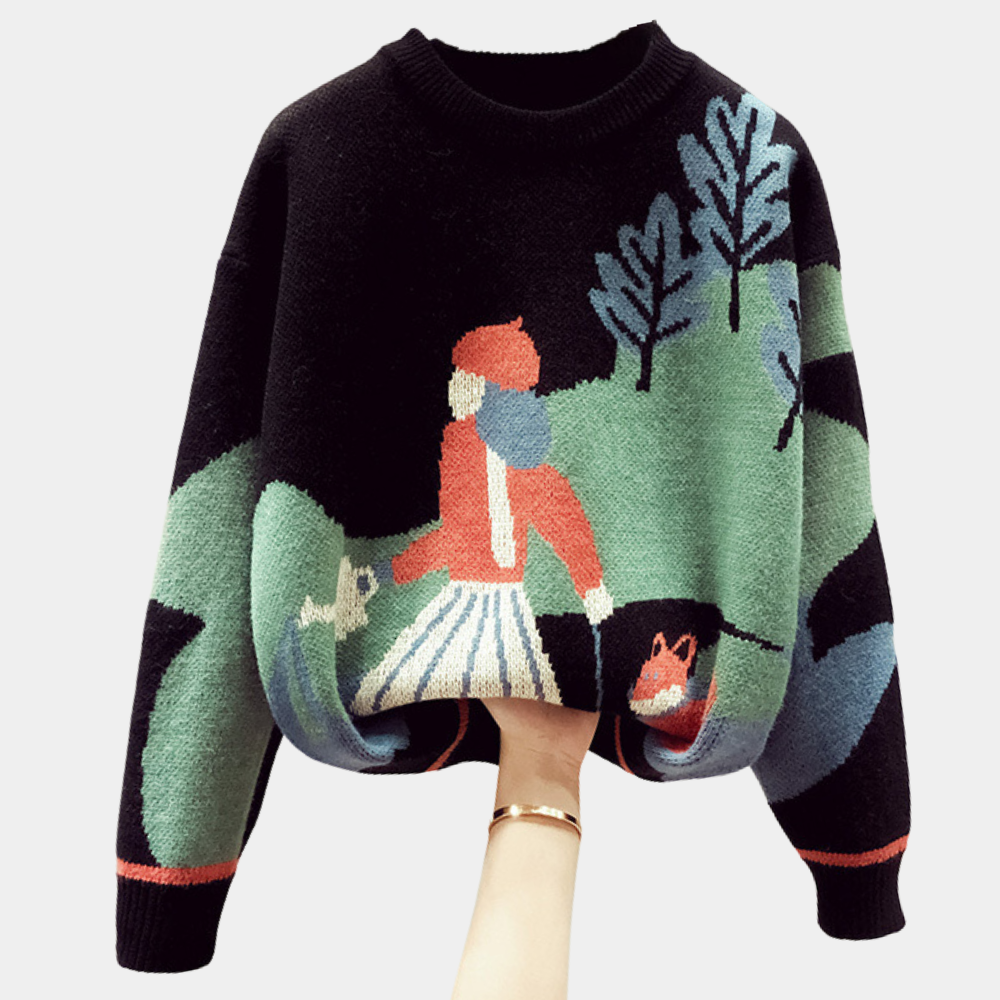 Elegancki damski sweter OHANA z ciepłej dzianiny, idealny na jesień i zimę. Komfortowy i modny.