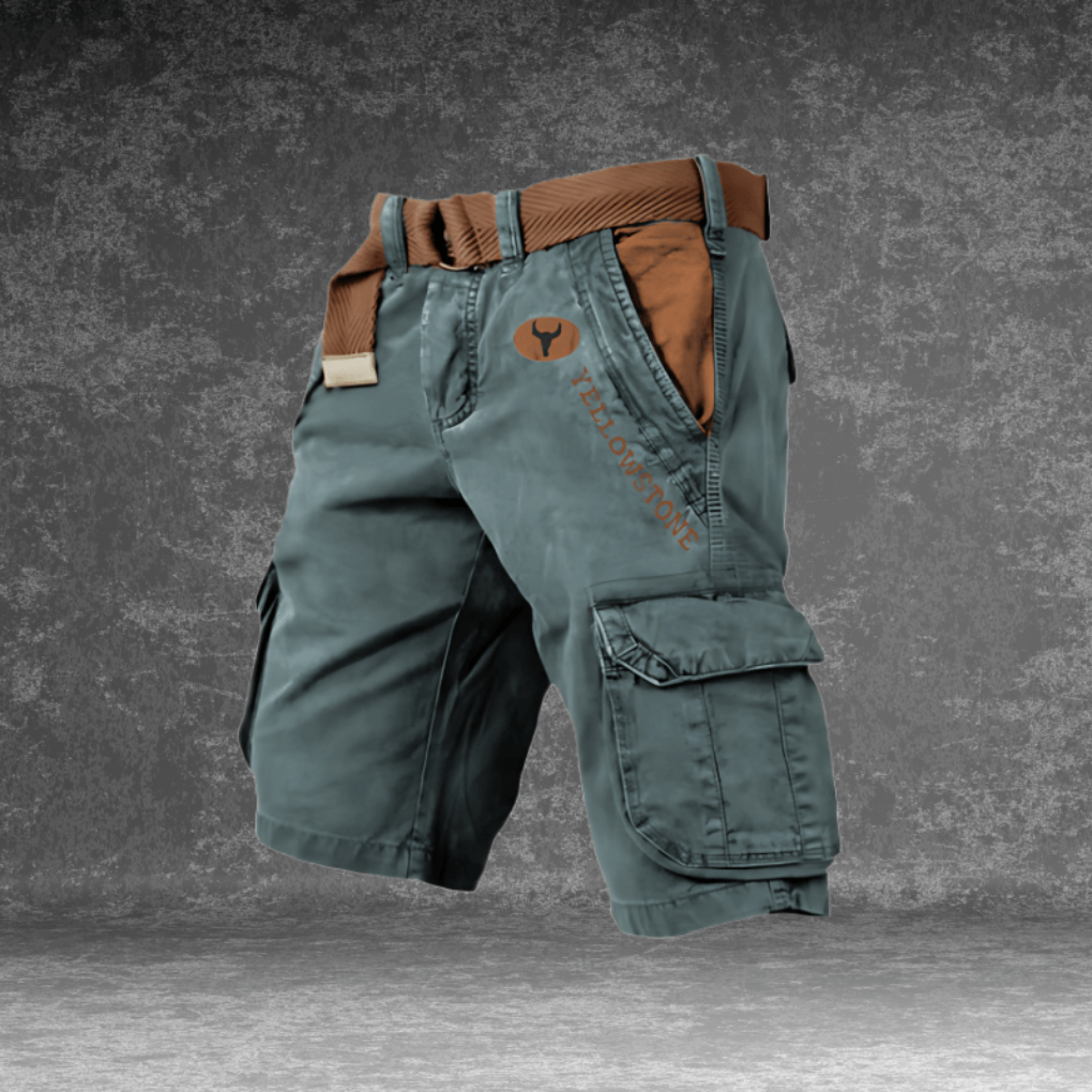 Modne męskie szorty cargo casual, krótkie spodenki na lato z wieloma kieszeniami. Stylowa moda męska.