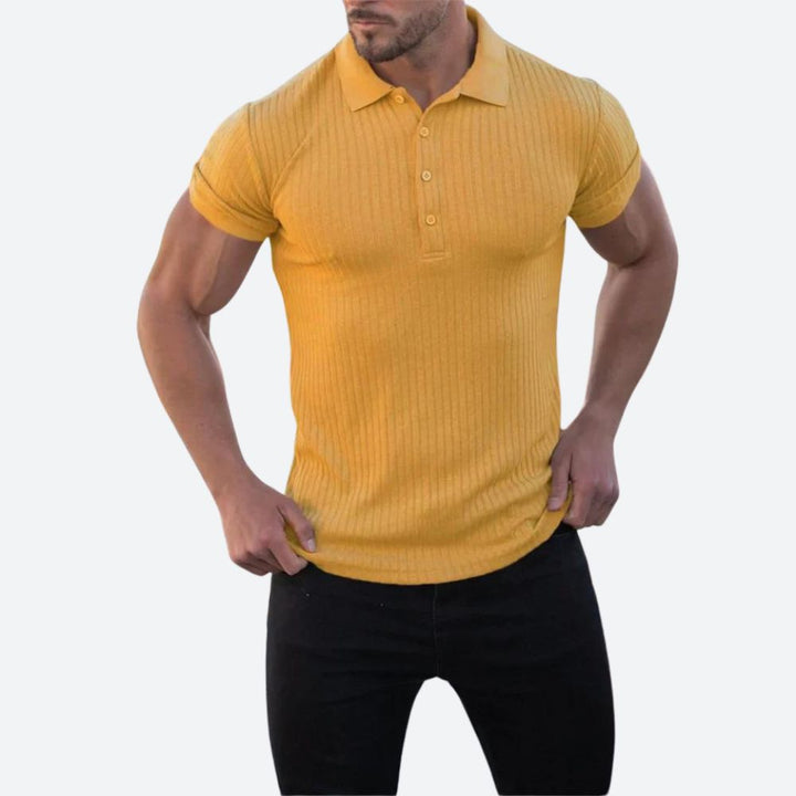 Elegancka męska koszulka polo. Casualowa i komfortowa na co dzień. Modna z krótkim rękawem.