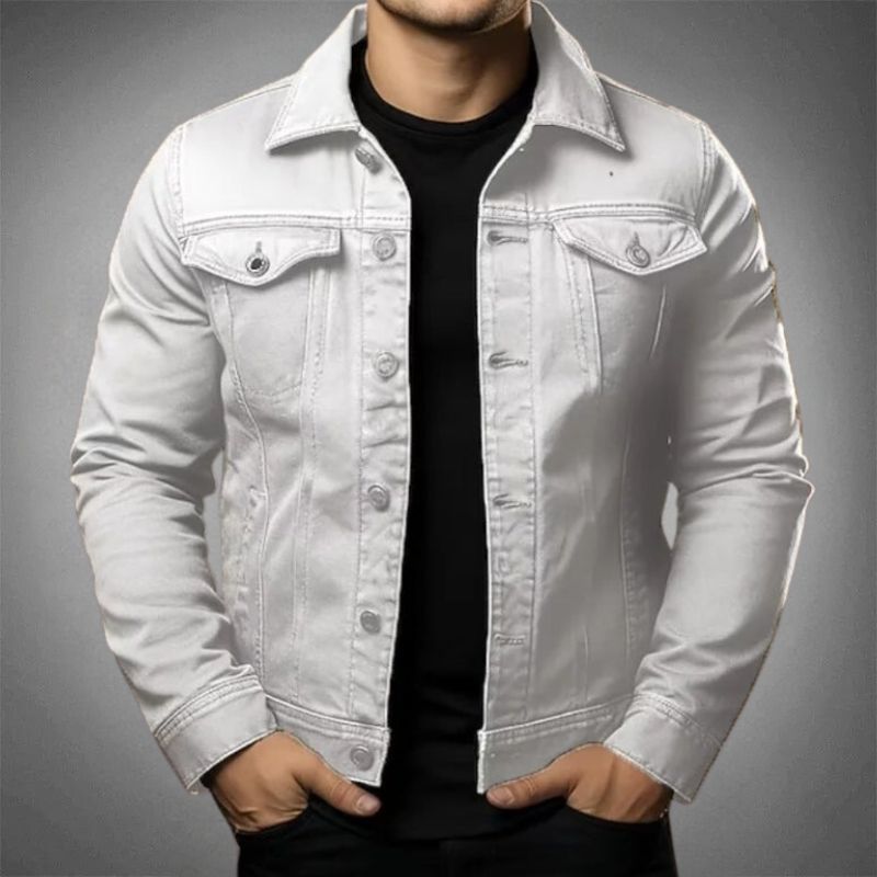 Wygodna męska kurtka dżinsowa, klasyczny krój, wysokiej jakości denim. Idealna do casualowych stylizacji.