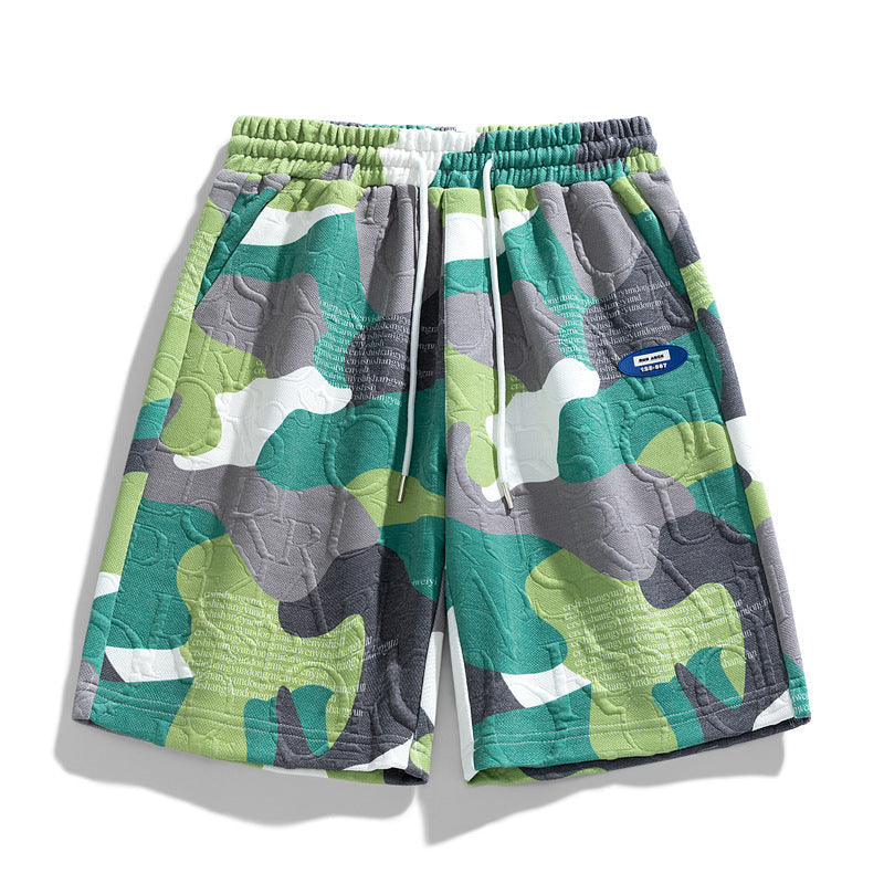 Szorty męskie kamuflaż z elastycznym pasem. Casualowe i wygodne na lato. Streetwear fason.