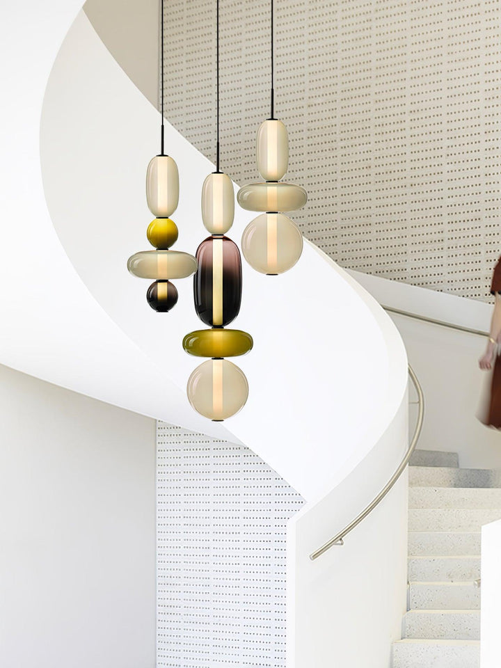 Lampa sufitowa dekoracyjna ze szkła z efektem cukru, nowoczesny design do salonu.