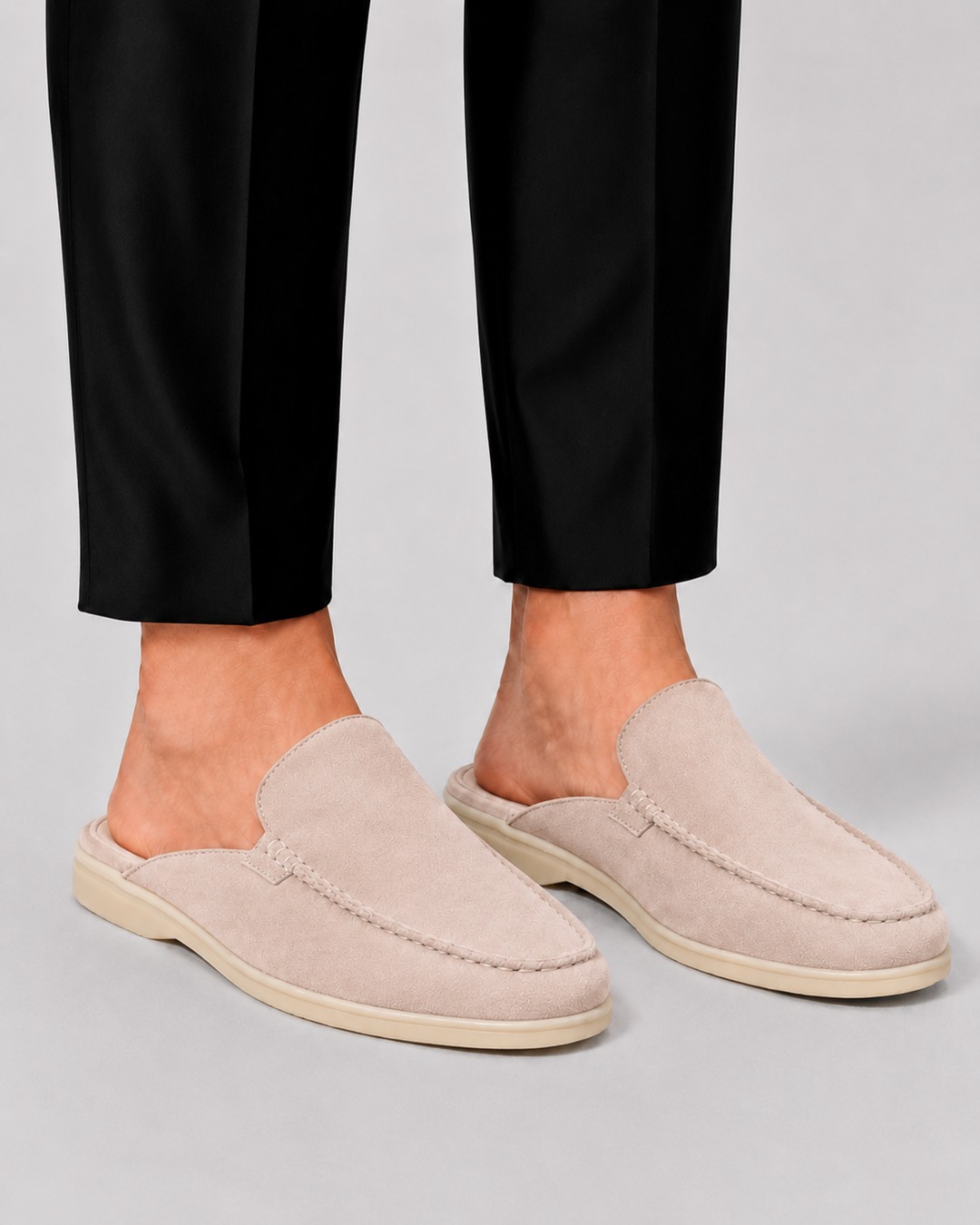 Męskie mule loafery z otwartą piętą. Uniwersalne obuwie smart casual, idealne na lato i do codziennych stylizacji.