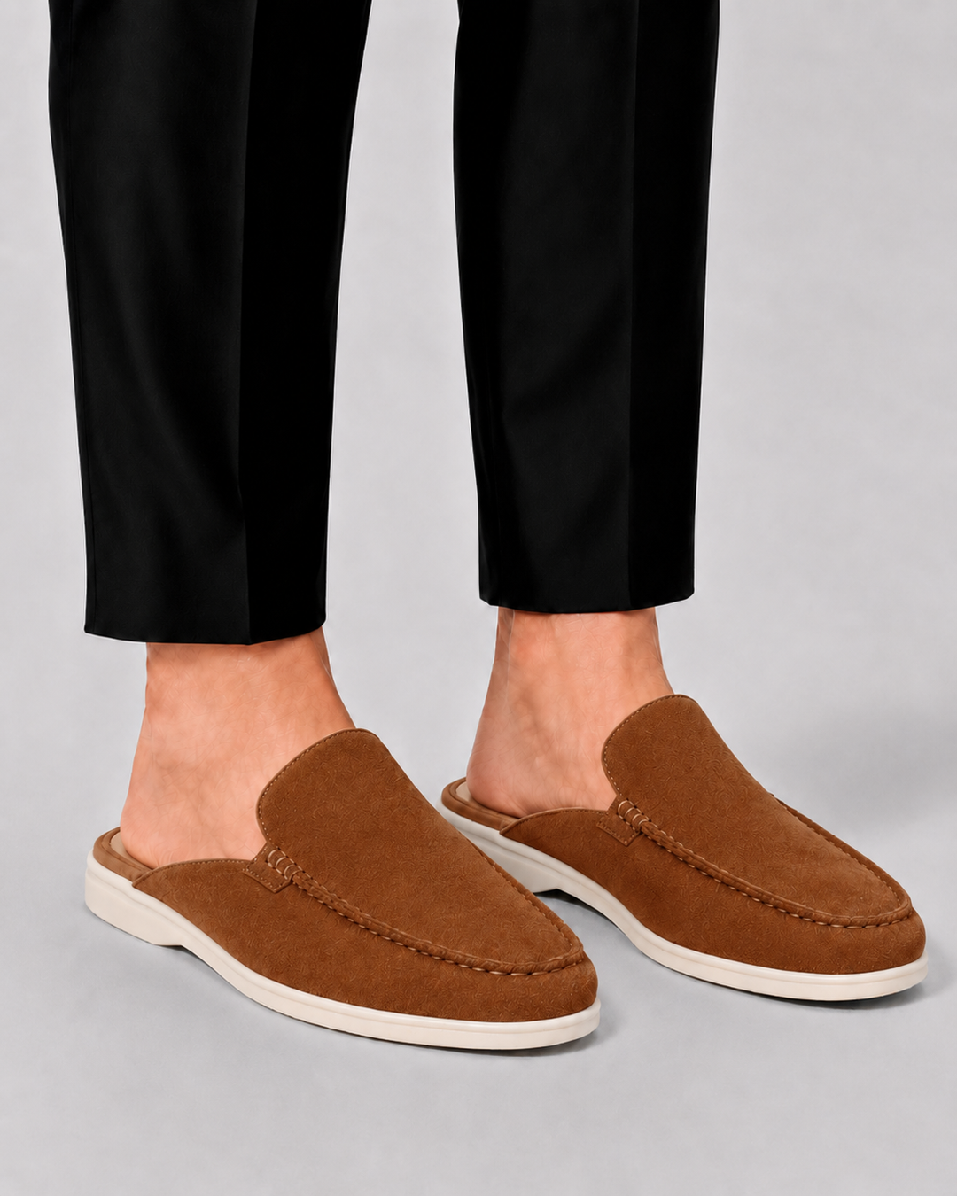Stylowe męskie loafery mule z otwartą piętą. Wygodne, wsuwane buty letnie, idealne do smart casual.