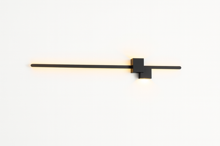 Elegancki minimalistyczny kinkiet ścienny LED. Nowoczesna lampa do sypialni, salonu i korytarza.