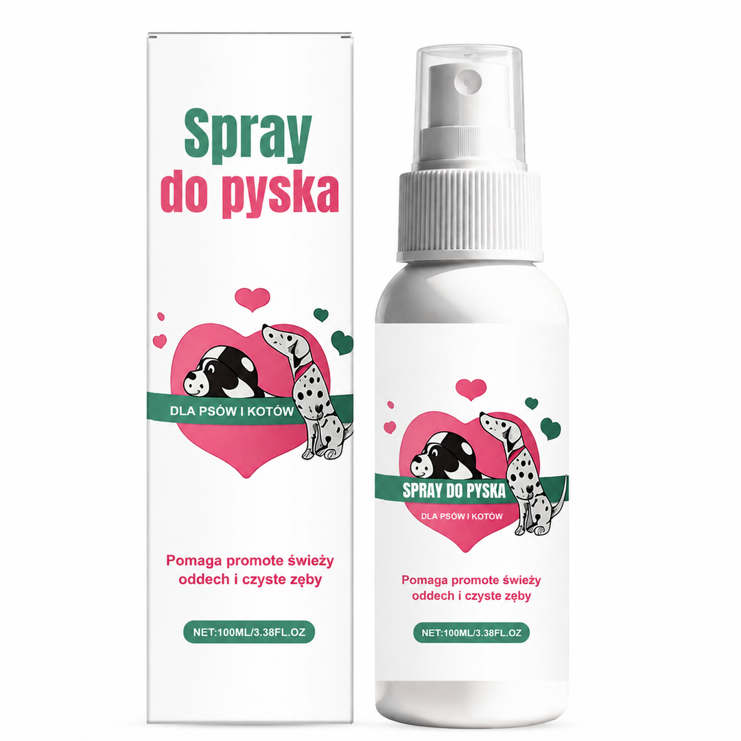 Spray do jamy ustnej dla psów i kotów, zapewniający świeży oddech i higienę bez szczotkowania. Łatwa pielęgnacja.