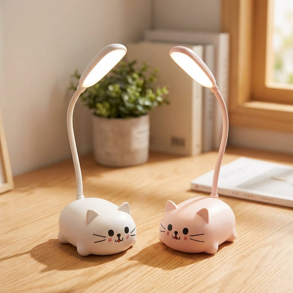 Kompaktowa lampka biurkowa LED USB Deskpurr. Idealne oświetlenie na biurko do nauki lub pracy w biurze.