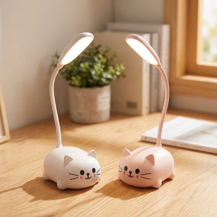 Kompaktowa lampka biurkowa LED USB Deskpurr. Idealne oświetlenie na biurko do nauki lub pracy w biurze.