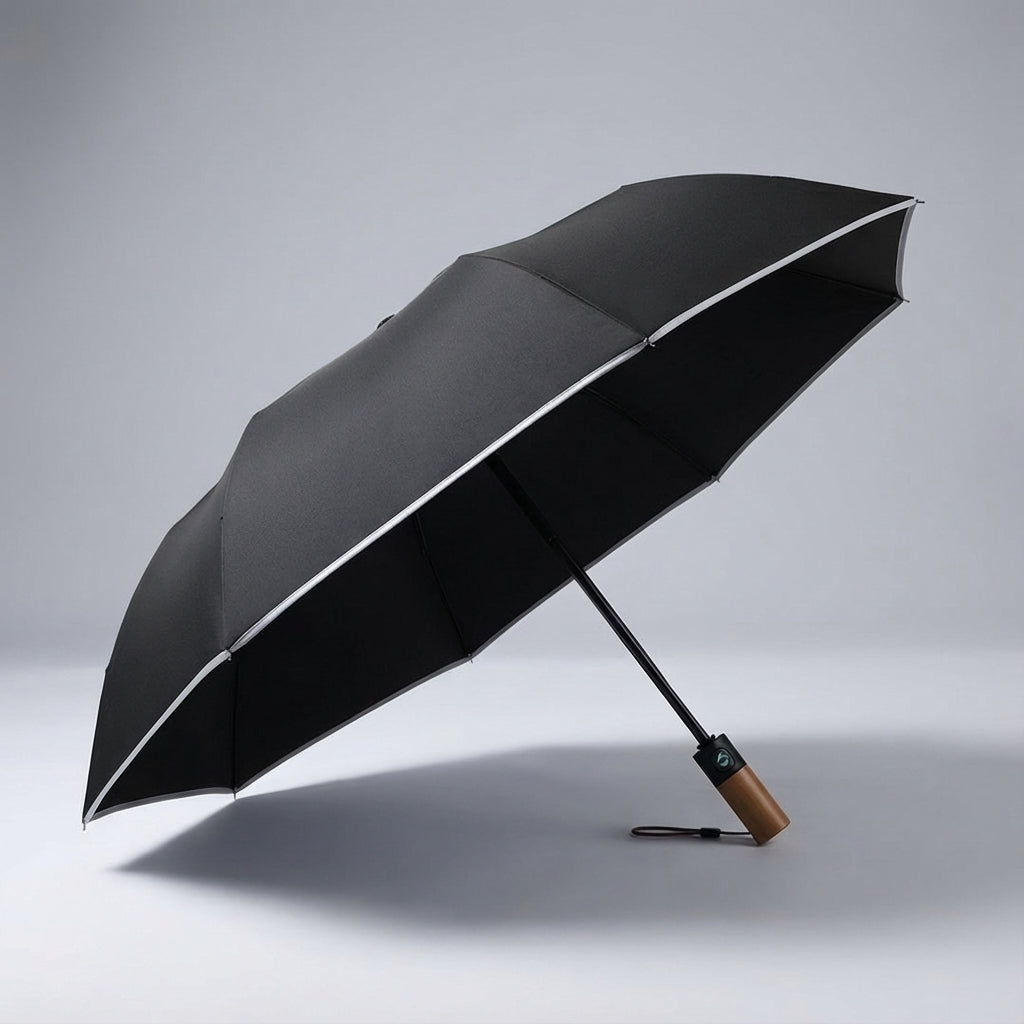 Automatyczny parasol wiatroodporny, idealny na deszcz. Kompaktowa konstrukcja i szybkie otwieranie dla komfortu.