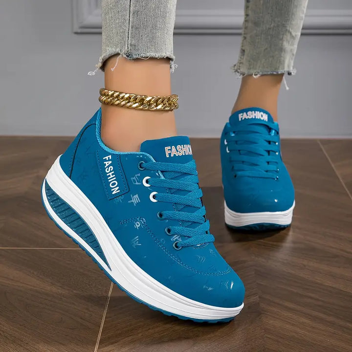 Oddychające damskie buty sportowe Lorene, casualowe trampki na platformie, komfort i styl.