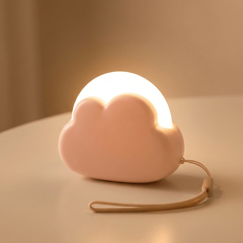 Różowa lampka nocna LED Chmurka Nimbella. Kojące, delikatne światło do sypialni dziecka. Prezent.