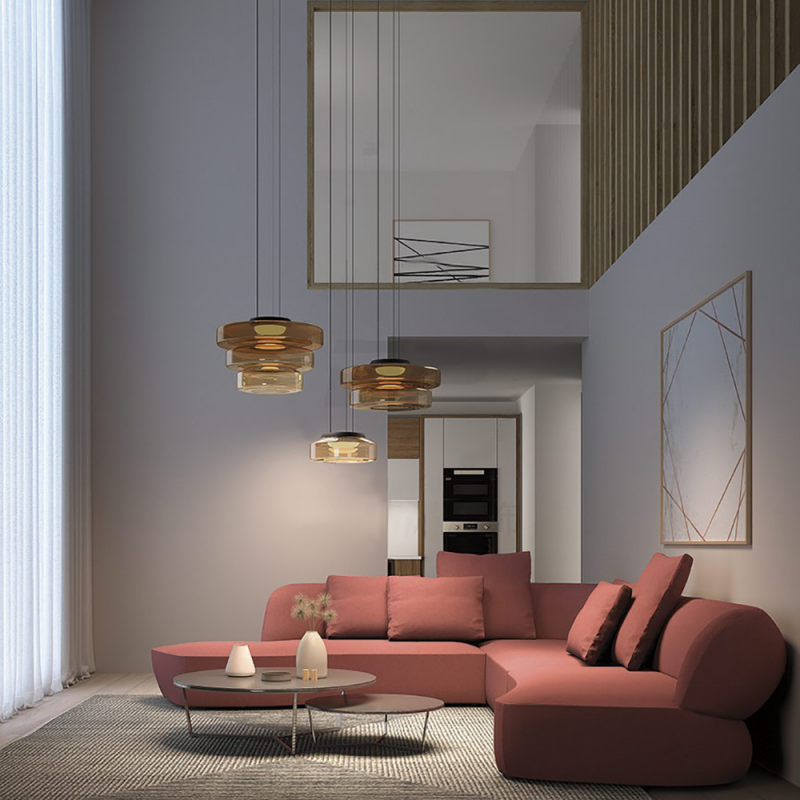 Oświetlenie sufitowe Bauhaus, nowoczesna lampa szklana, design i funkcjonalność.