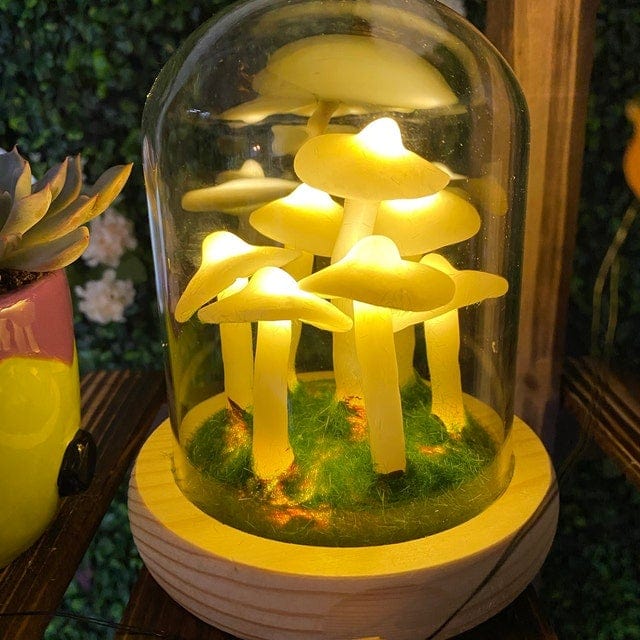 Baśniowa lampka nocna LED grzyb dla dzieci. Przytulne oświetlenie, idealne do czytania bajek.