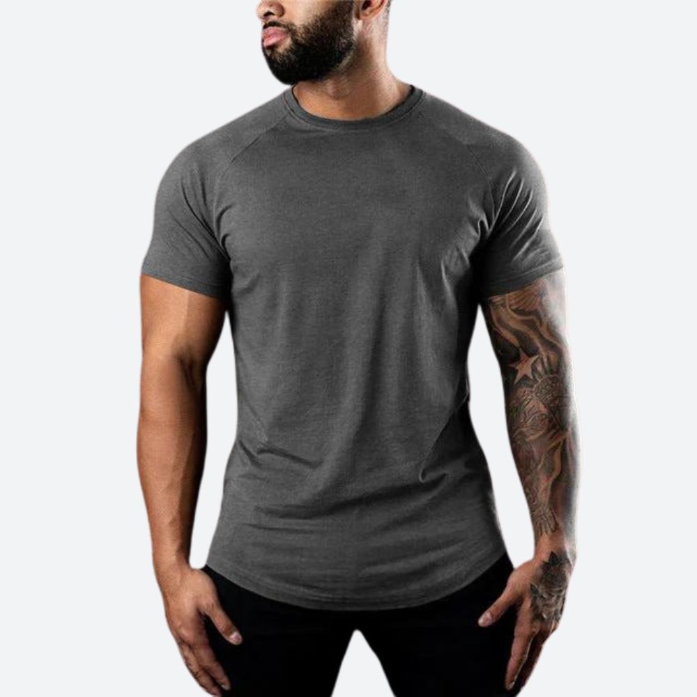 Stylowy męski t-shirt casual z krótkim rękawem, komfortowy i swobodny, idealny na co dzień.