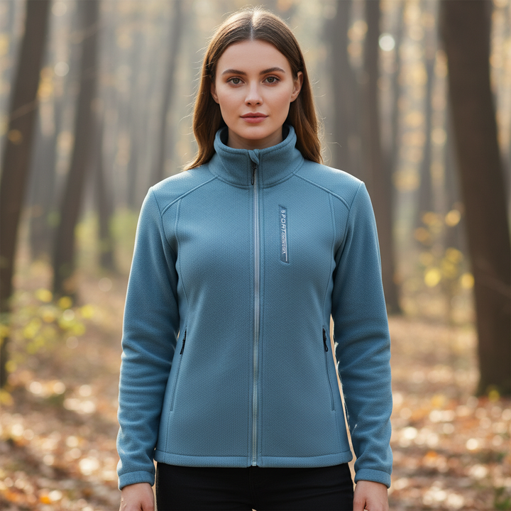 Ciepła damska bluza polarowa Ingrid z zamkiem, idealna na jesień i zimę, w dużych rozmiarach XL/2XL.