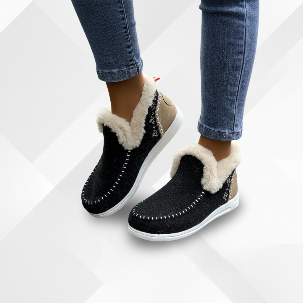 Stylowe zimowe buty damskie ComfyGlide z amortyzacją. Wygodne, ciepłe i antypoślizgowe, dla komfortu stóp.