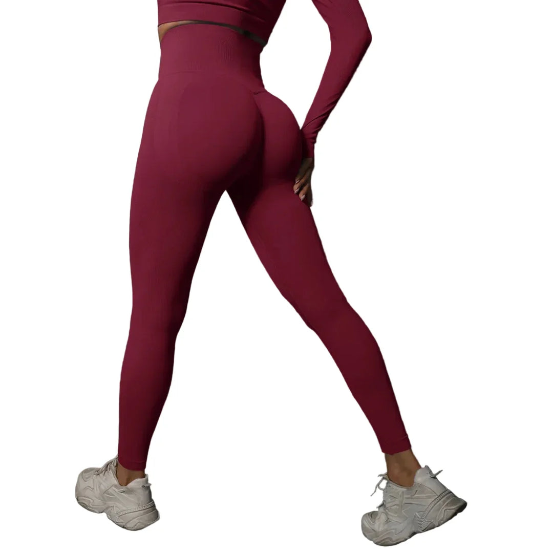 Damskie legginsy sportowe push up z wysokim stanem, idealne do fitnessu i jogi.