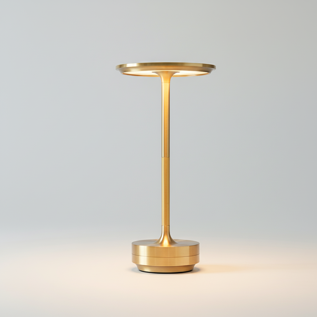 Designerska lampka stołowa Aurabright. Bezprzewodowa, ściemniana LED tworzy nastrój. Ładowana USB, idealna na taras.