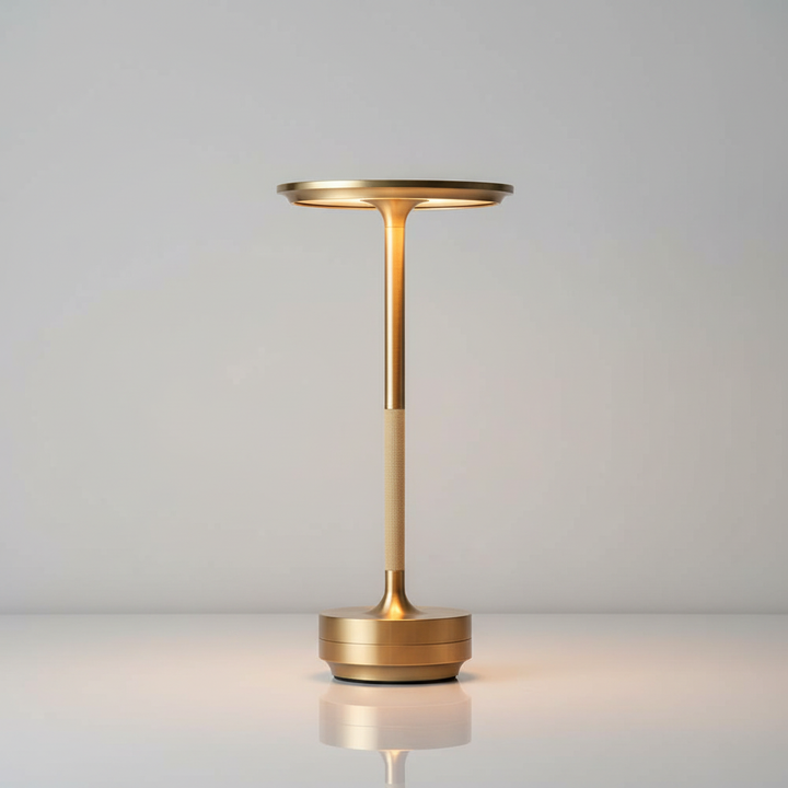 Elegancka bezprzewodowa lampka stołowa, ściemniana LED. Idealna do jadalni, biura i salonu. Ładowana USB.