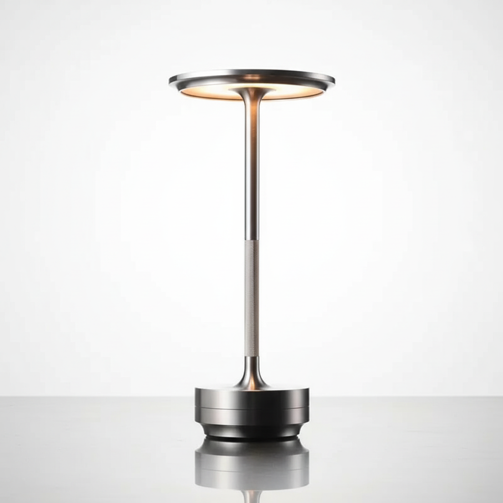 Bezprzewodowa lampka stołowa Aurabright. Designerska, ściemniana LED do stworzenia nastrojowego oświetlenia wnętrz.