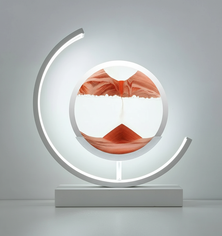 Lampa pejzaż piaskowy SerenityLamp, idealna do sypialni, relaksująca i stylowa dekoracja domowa.