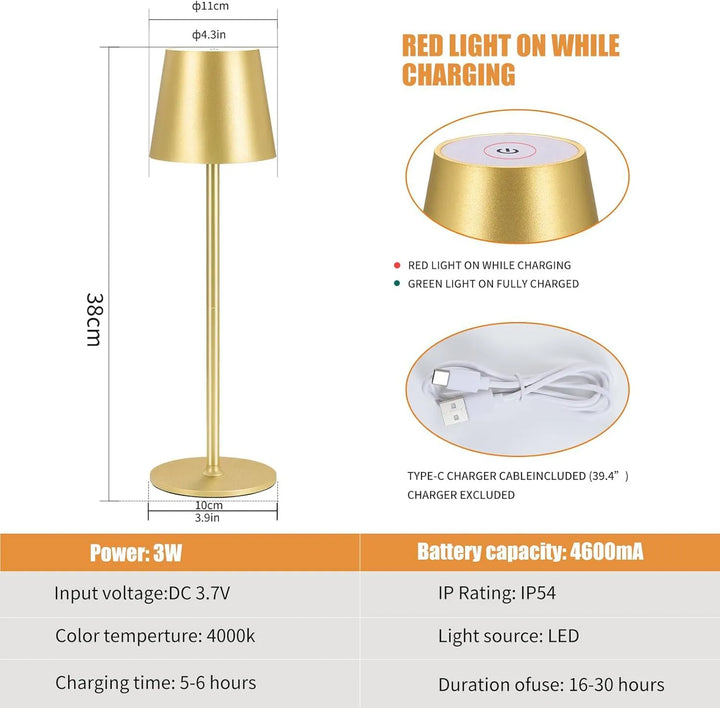 Lampa tarasowa LED bezprzewodowa. Wodoodporna, elegancka lampa akumulatorowa, idealna do oświetlenia zewnętrznego.