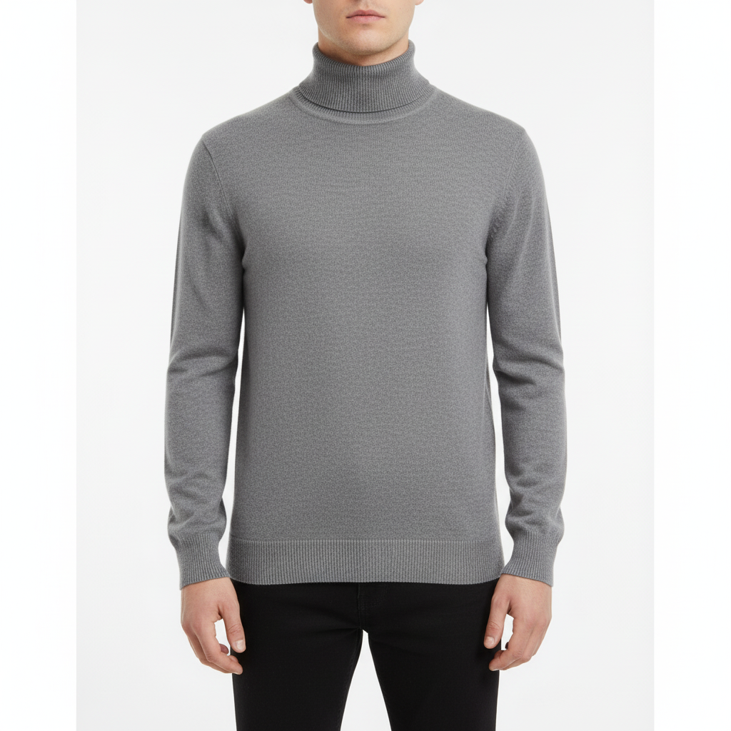 Męski sweter z golfem – elegancki krój i komfort, idealny do budowania jesiennych stylizacji.