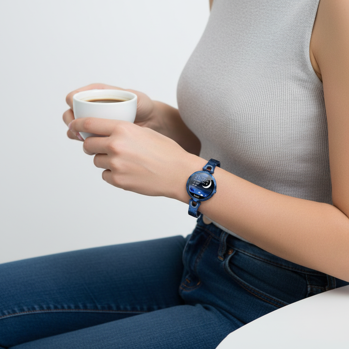 Wodoodporny damski smartwatch HydroGlow, idealny do fitnessu i aktywności, elegancki i wytrzymały.