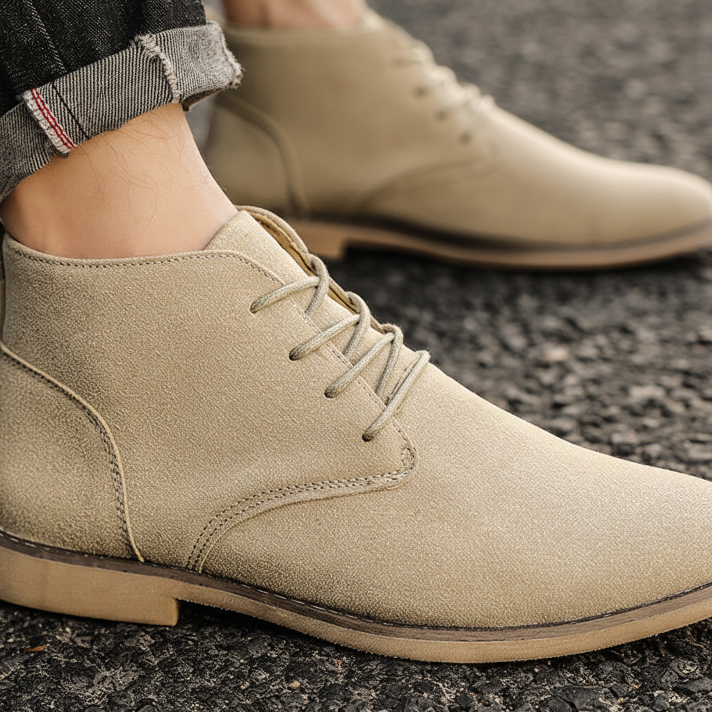 Półwysokie buty męskie sznurowane Ivan. Jesienne i zimowe obuwie, eleganckie i komfortowe dla mężczyzn.