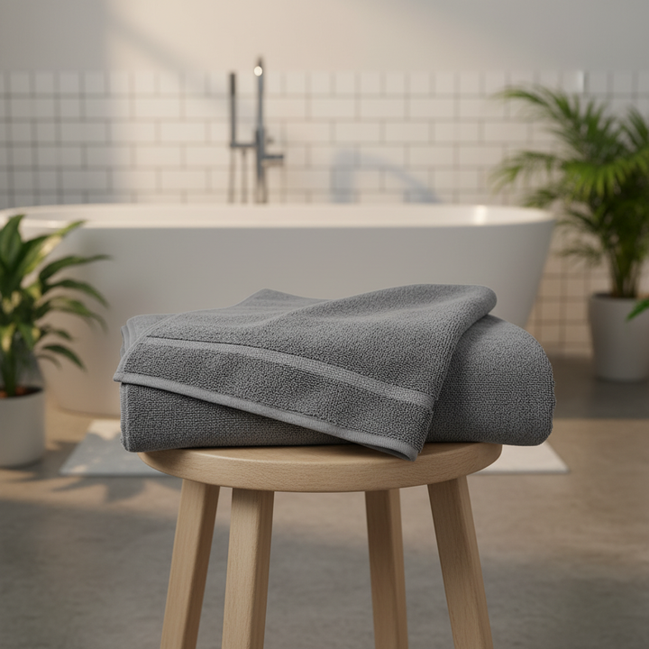 Zestaw 2 ekstra dużych ręczników kąpielowych z mikrofibry, super chłonnych i miękkich, idealnych do łazienki unisex.
